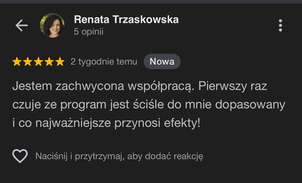 Opinia klientki o współpracy 16